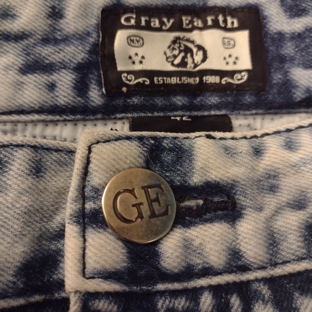 Gray Earth Men's Acid Washed Straight Leg Denim Jeans Sz. W42 - Picture 5 of 16
